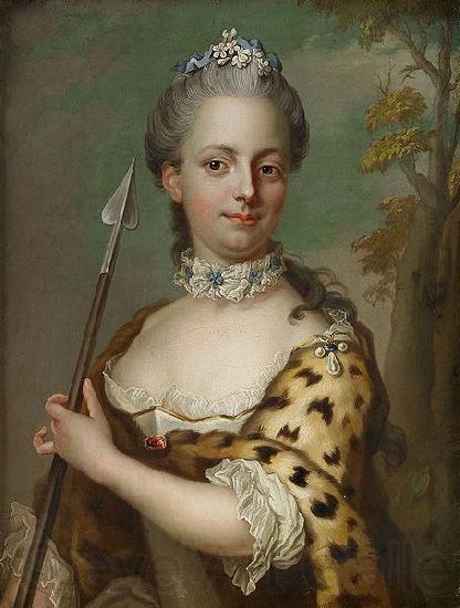 Jakob Bjock Portrait of Charlotte Du Rietz af Hedensberg as Diana Spain oil painting art
